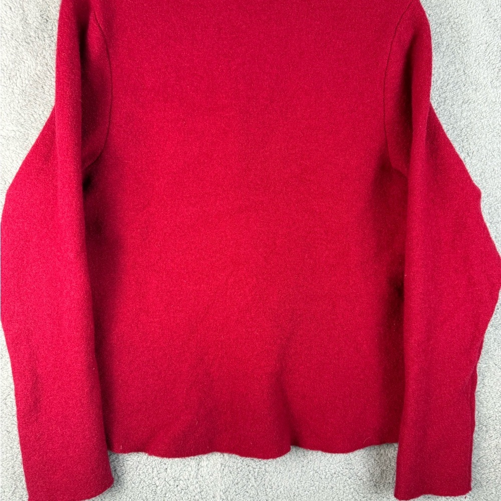 Eileen fisher red wool button up jacket preowned size large - Picture 8 of 9